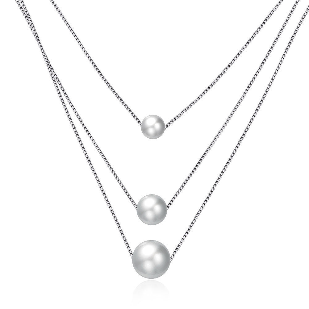 Girls Light Luxury Disc With Three Pearl Pendants