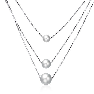 Girls Light Luxury Disc With Three Pearl Pendants