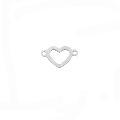 Double Hole Heart Shaped Stainless Steel Hollow Love Pendant