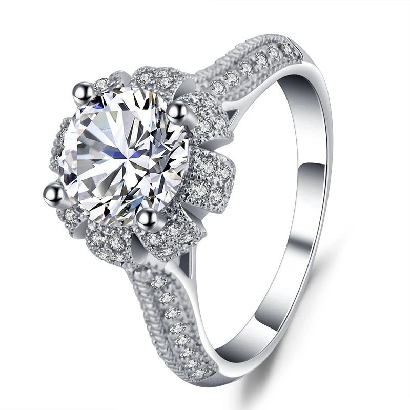 Explosion Jewellery Couples Rings Micro-inlaid Zircon Handmade