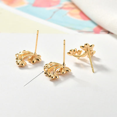 Flower Shaped Ear Stud Charms For Jewelry Making Supplies