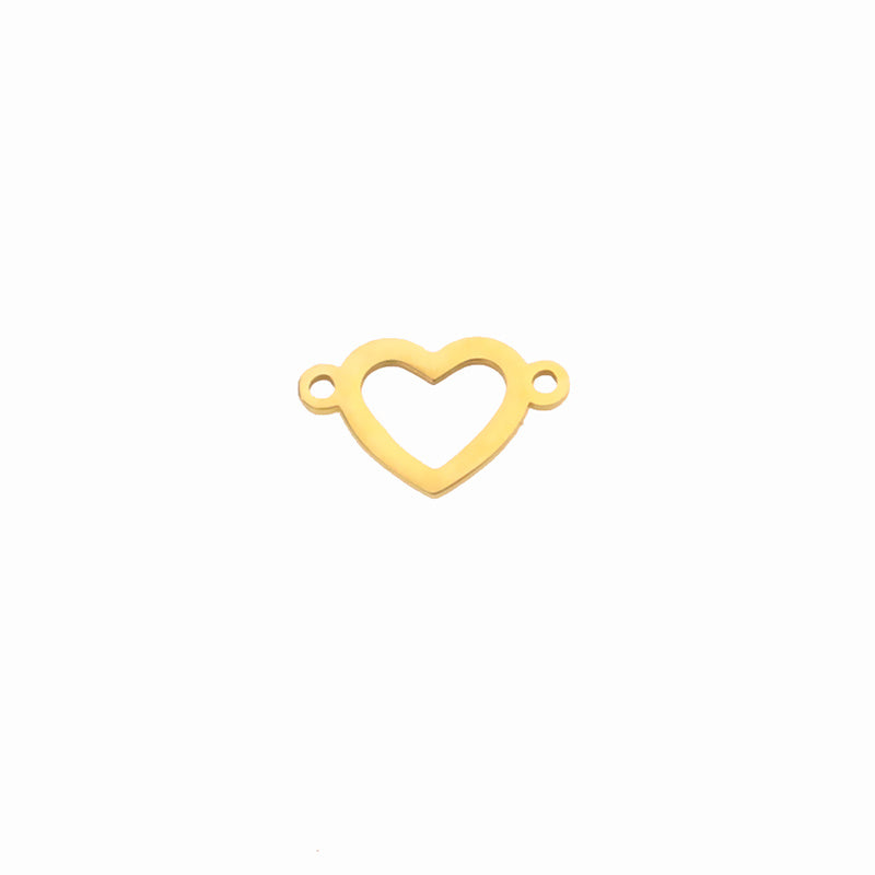 Double Hole Heart Shaped Stainless Steel Hollow Love Pendant