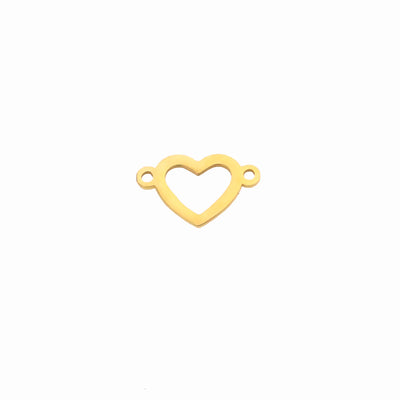Double Hole Heart Shaped Stainless Steel Hollow Love Pendant