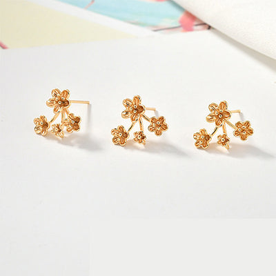 Flower Shaped Ear Stud Charms For Jewelry Making Supplies