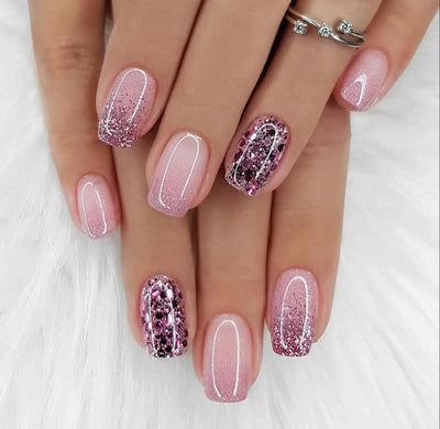 Curvlife Pink Diamond Press-On Nail Kit