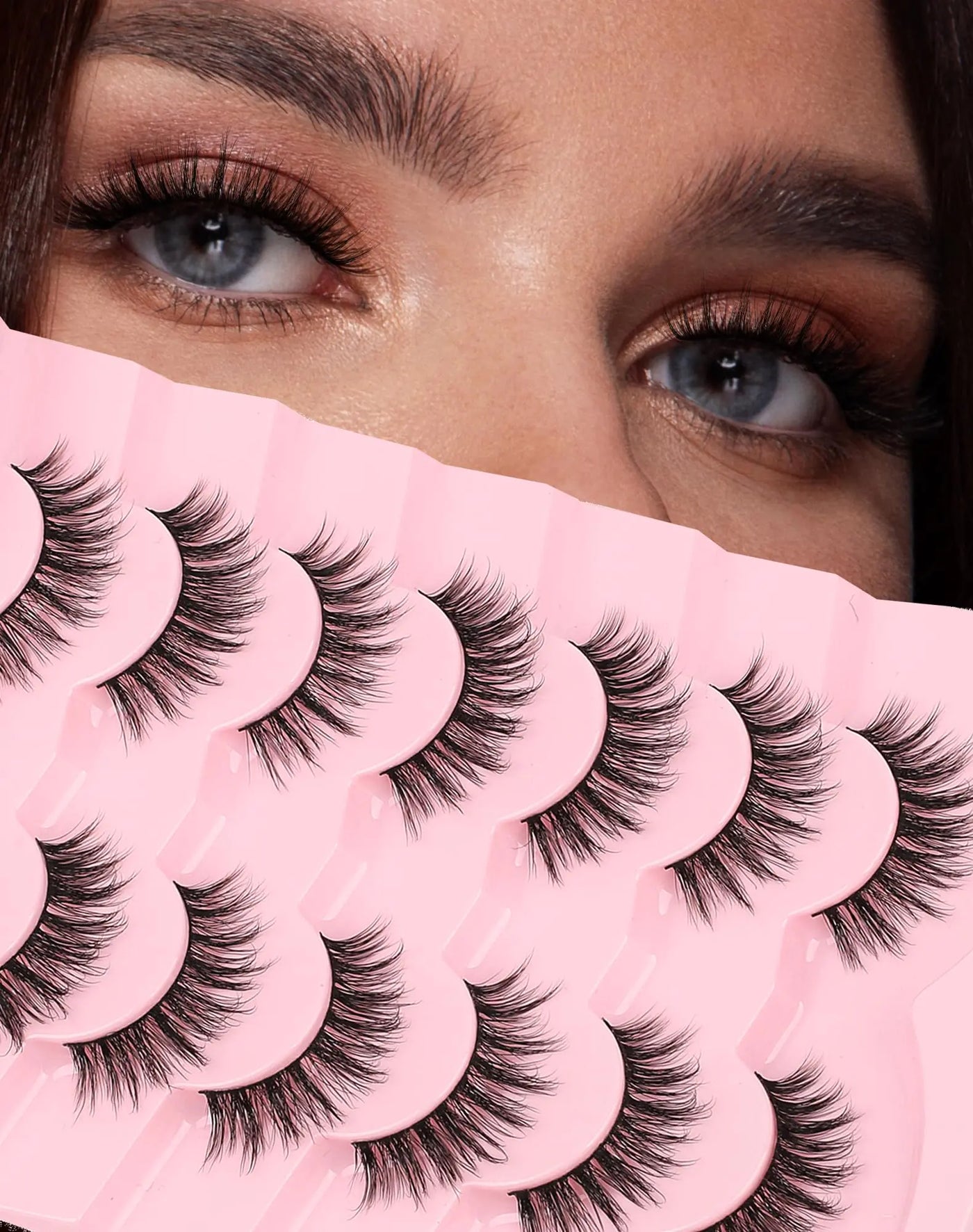 Frihappy False Eyelashes Cat Eye Lashes Fake Lashes Wispy Lashes Natural Eye Lashes Wispy Eyelashes D Curl Lashes 3D Air-Aries