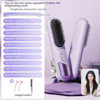 Portable Wireless Straight Comb for Hair Care