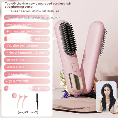 Portable Wireless Straight Comb for Hair Care